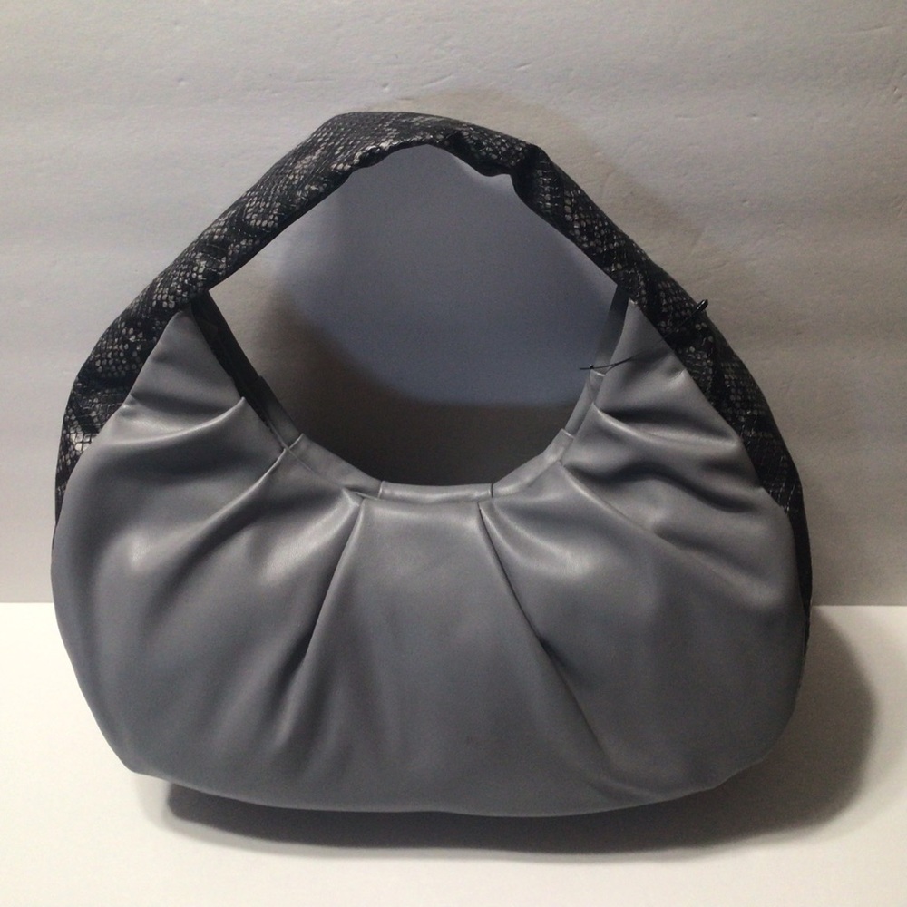KJ Hobo Gray/Snake Faux Leather Bag